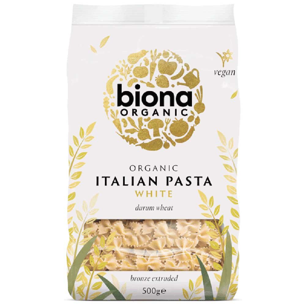 Organic White Farfalle Biona 500g