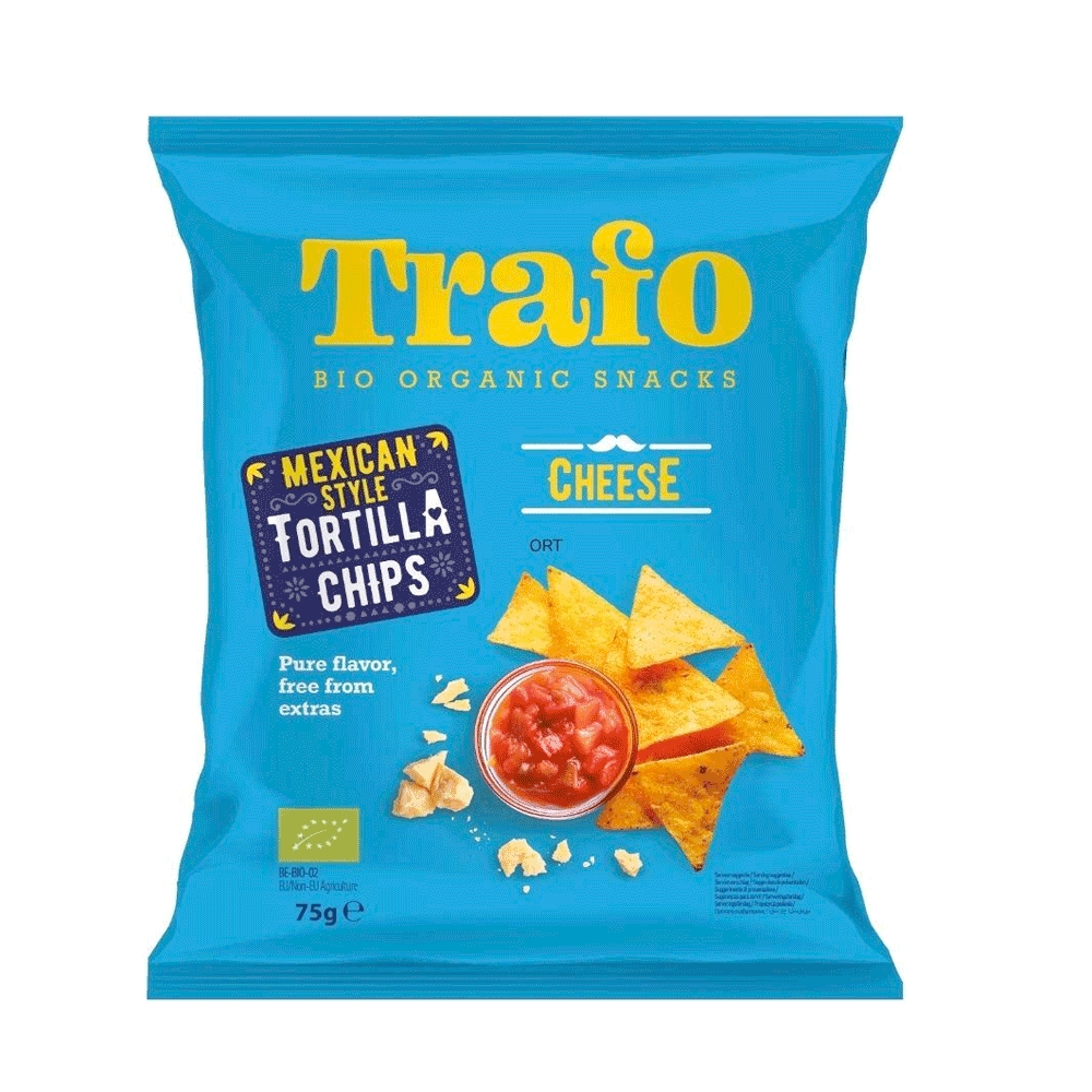 Organic Corn Tortilla Cheese Chips Trafo 15x75g