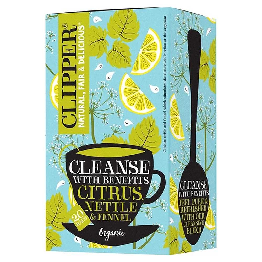 Organic Cleanse With Benefits - citrus nettle fennel Clipper 4x20bags Organic Cleanse With Benefits - citrus nettle fennel Clipper 4x20bags