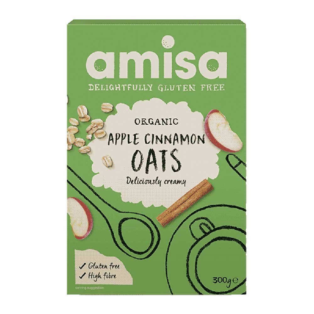 Organic Apple & Cinnamon Porridge Oats Amisa 300g