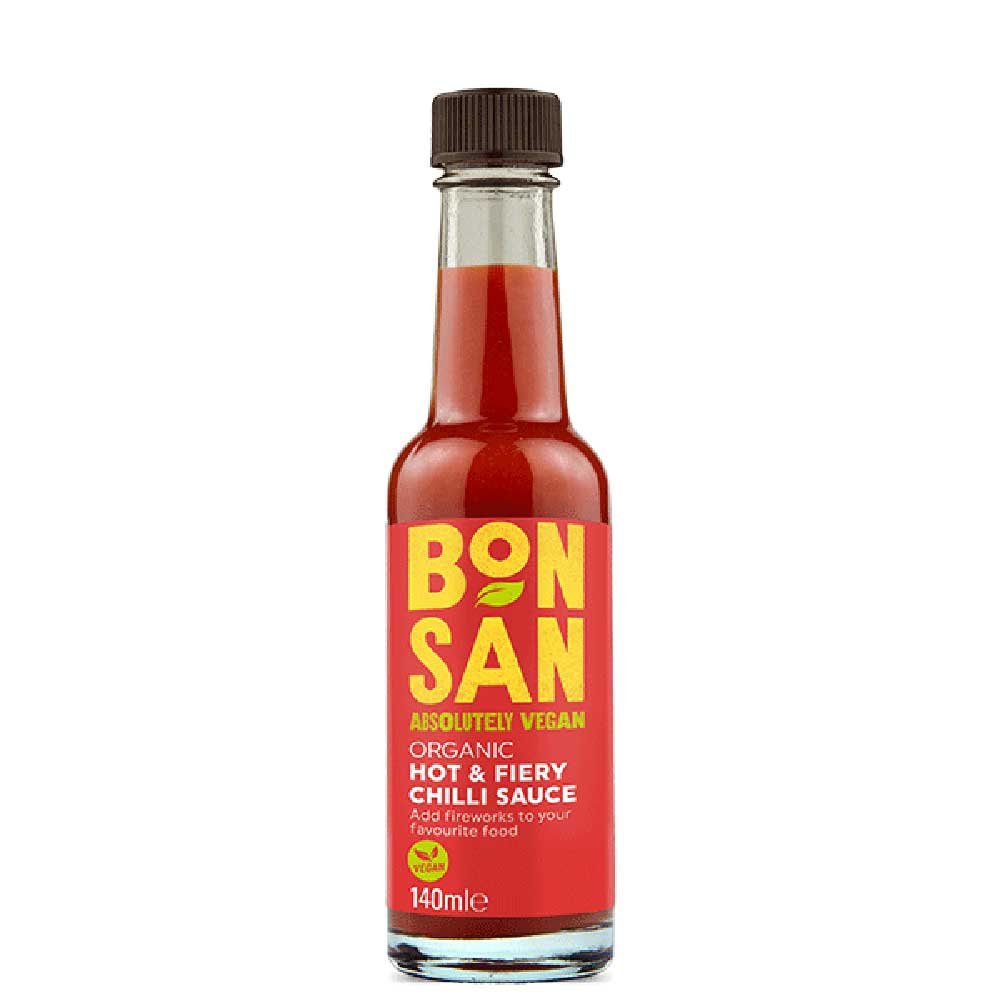 Organic Hot & Fiery Sauce Bonsan 140ml Organic Hot & Fiery Sauce Bonsan 140ml