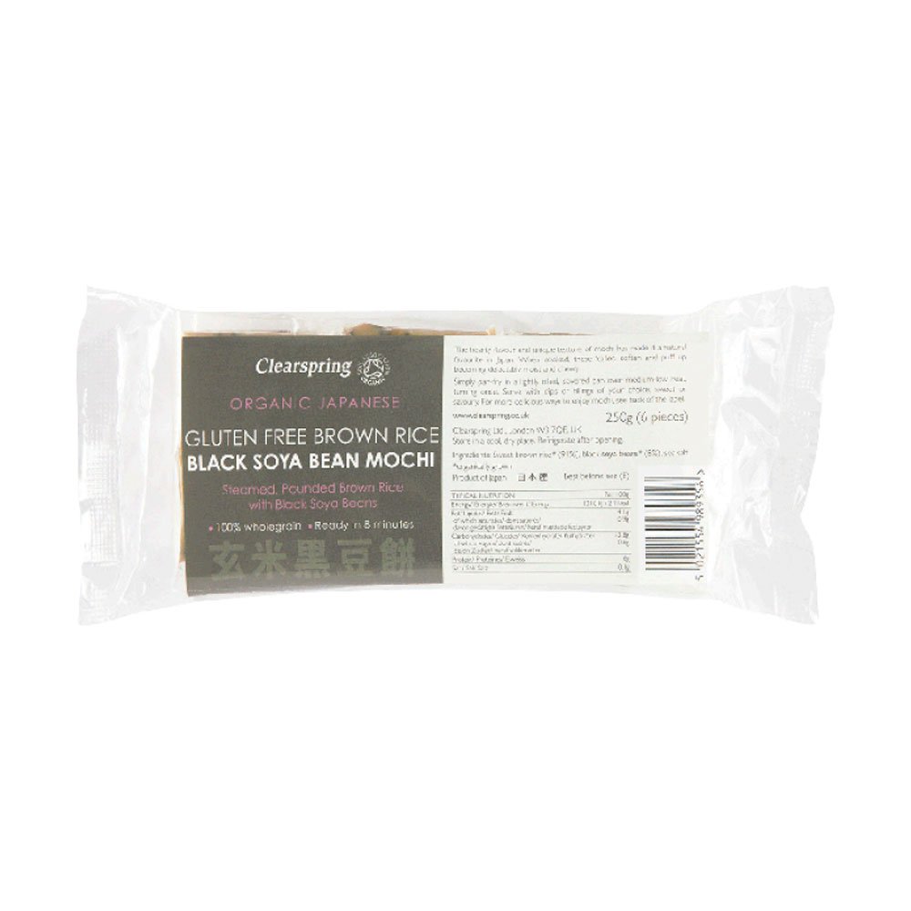Organic Brown Rice Black Soya Bean Mochi - GF Clearspring 25 Organic Brown Rice Black Soya Bean Mochi - GF Clearspring 25