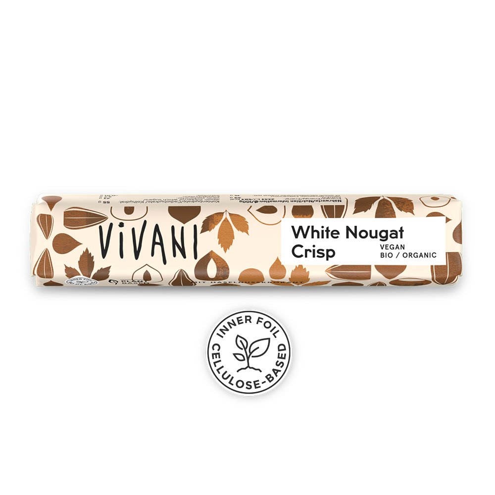 Organic White Nougat Crisp Chocolate Vivani 35g Organic White Nougat Crisp Chocolate Vivani 35g