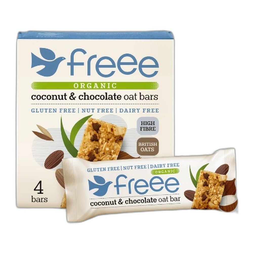 Organic Multipack Coconut & Chocolate Oat Bars Freee from Doves Farm 7x4x35g