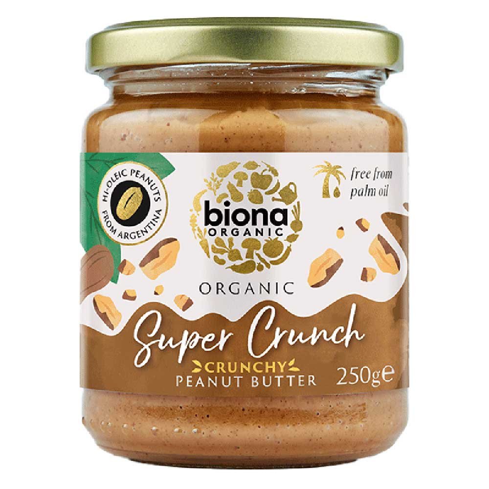 Organic Salted Super Crunch Peanut Butter Biona 250g