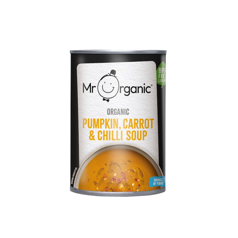 Organic Pumpkin, Carrot & Chilli Soup Mr Organic 400g Organic Pumpkin, Carrot & Chilli Soup Mr Organic 400g