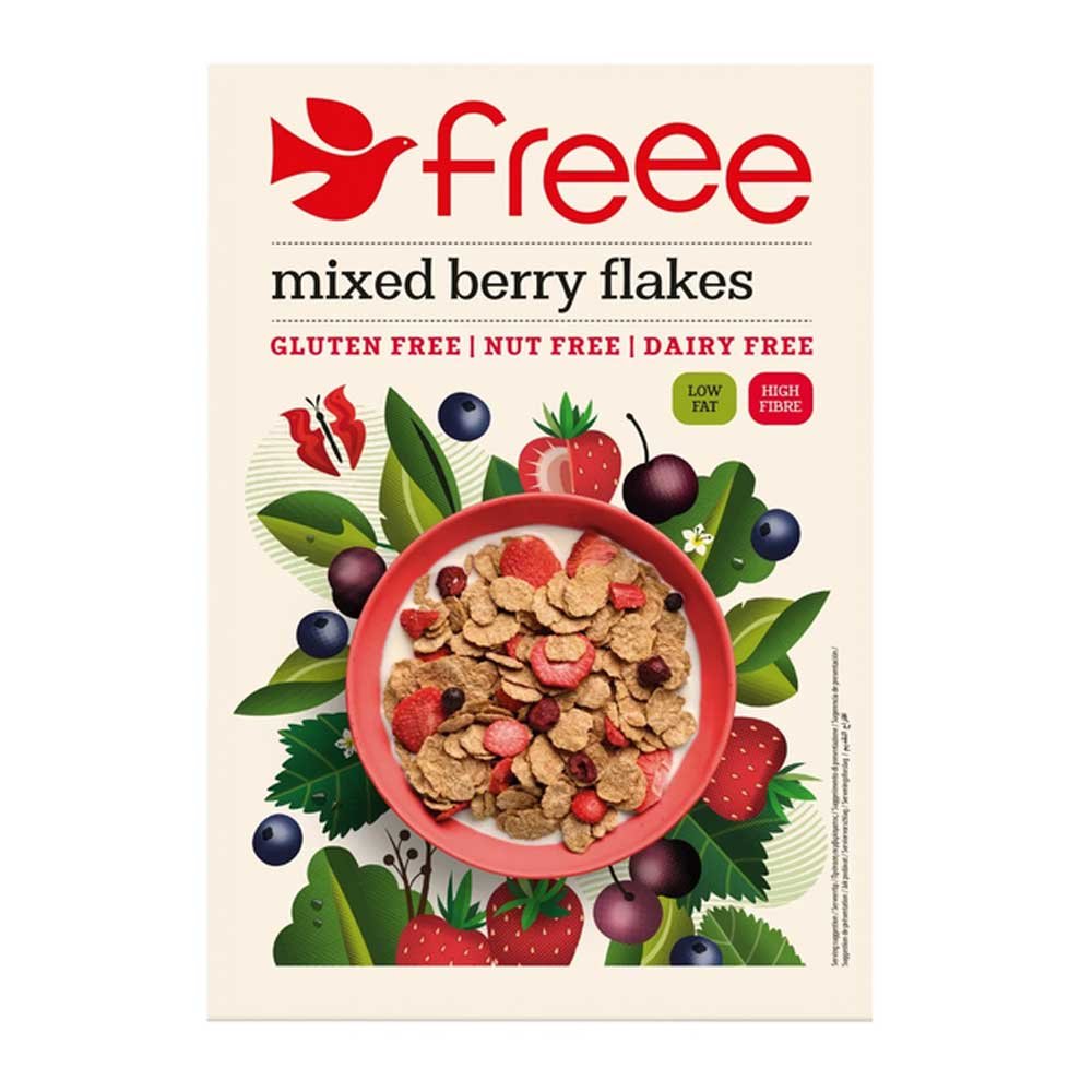Mixed Berry Flakes Freee from Doves Farm 5x325g Mixed Berry Flakes Freee from Doves Farm 5x325g