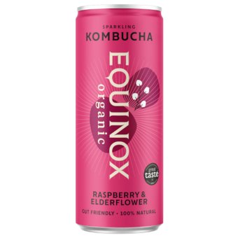 Organic Raspberry & Elderflower Kombucha - can Equinox 12x250ml