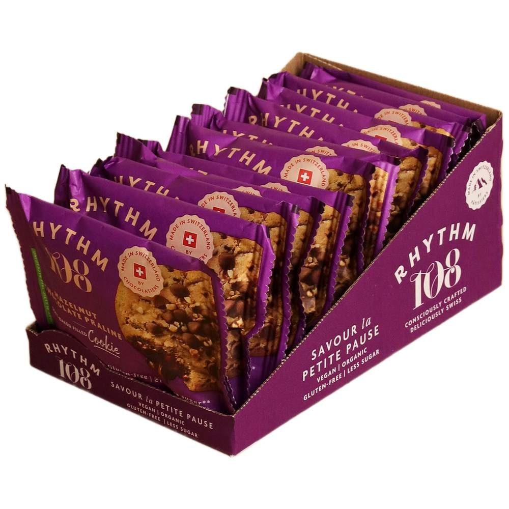 Organic Hazelnut Chocolate Praline Soft Baked Cookie Rhythm 108 12x50g