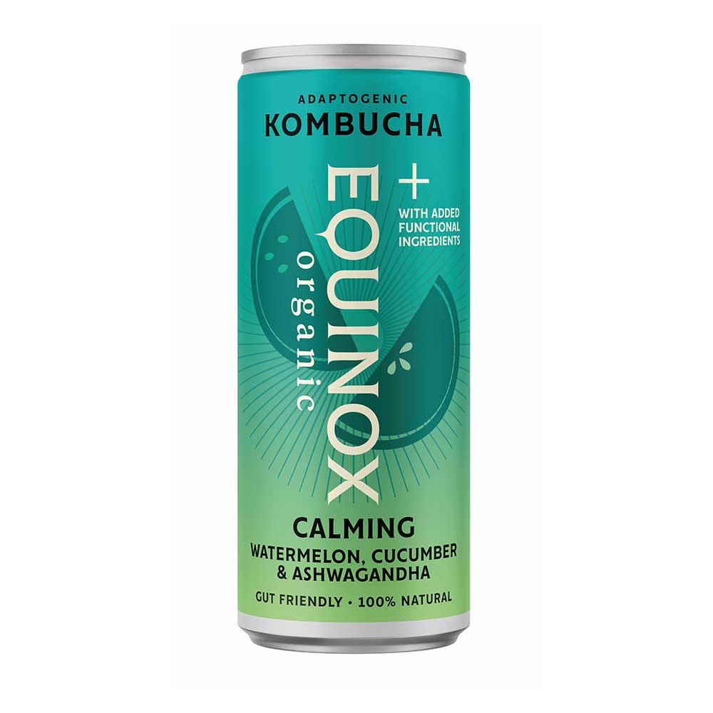 Organic Watermelon, Cucumber & Ashwaghanda - Calming Kombucha - can Equinox 12x250ml Organic Watermelon, Cucumber & Ashwaghanda - Calming Kombucha - can Equinox 12x250ml