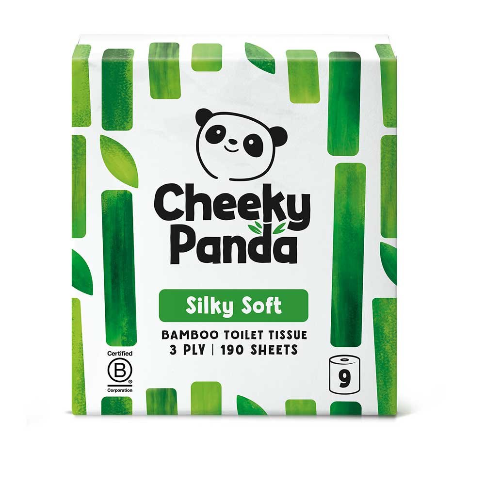 9 Toilet Rolls WWF Silky Soft - 3 ply - 190 sheets Cheeky Panda 5x9pack 9 Toilet Rolls WWF Silky Soft - 3 ply - 190 sheets Cheeky Panda 5x9pack