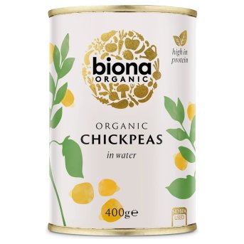 Organic Chickpeas in tins Biona 6x400g Organic Chickpeas in tins Biona 6x400g