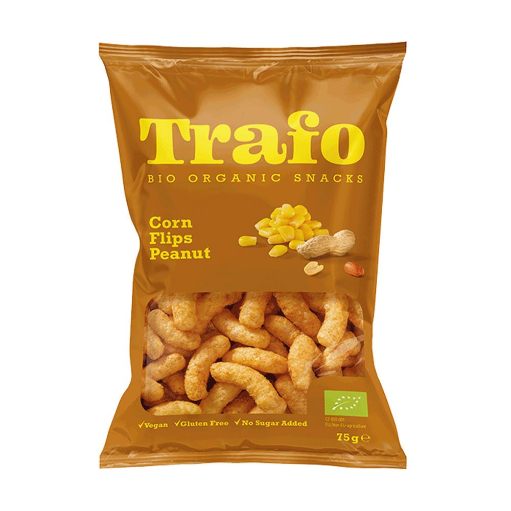 Organic Corn Peanut Flips Trafo 75g Organic Corn Peanut Flips Trafo 75g