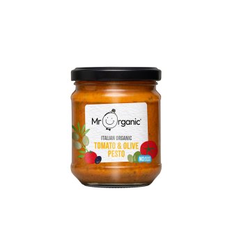 Organic Tomato Olive Pesto - no added sugar Mr Organic 6x190g Organic Tomato Olive Pesto - no added sugar Mr Organic 6x190g