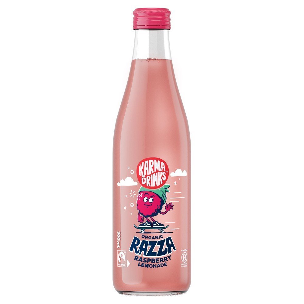 Organic Razza Raspberry lemonade - bottle Karma Drinks 24x300ml