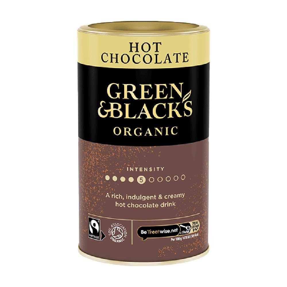 Organic Hot Chocolate - tub Green & Black 250g
