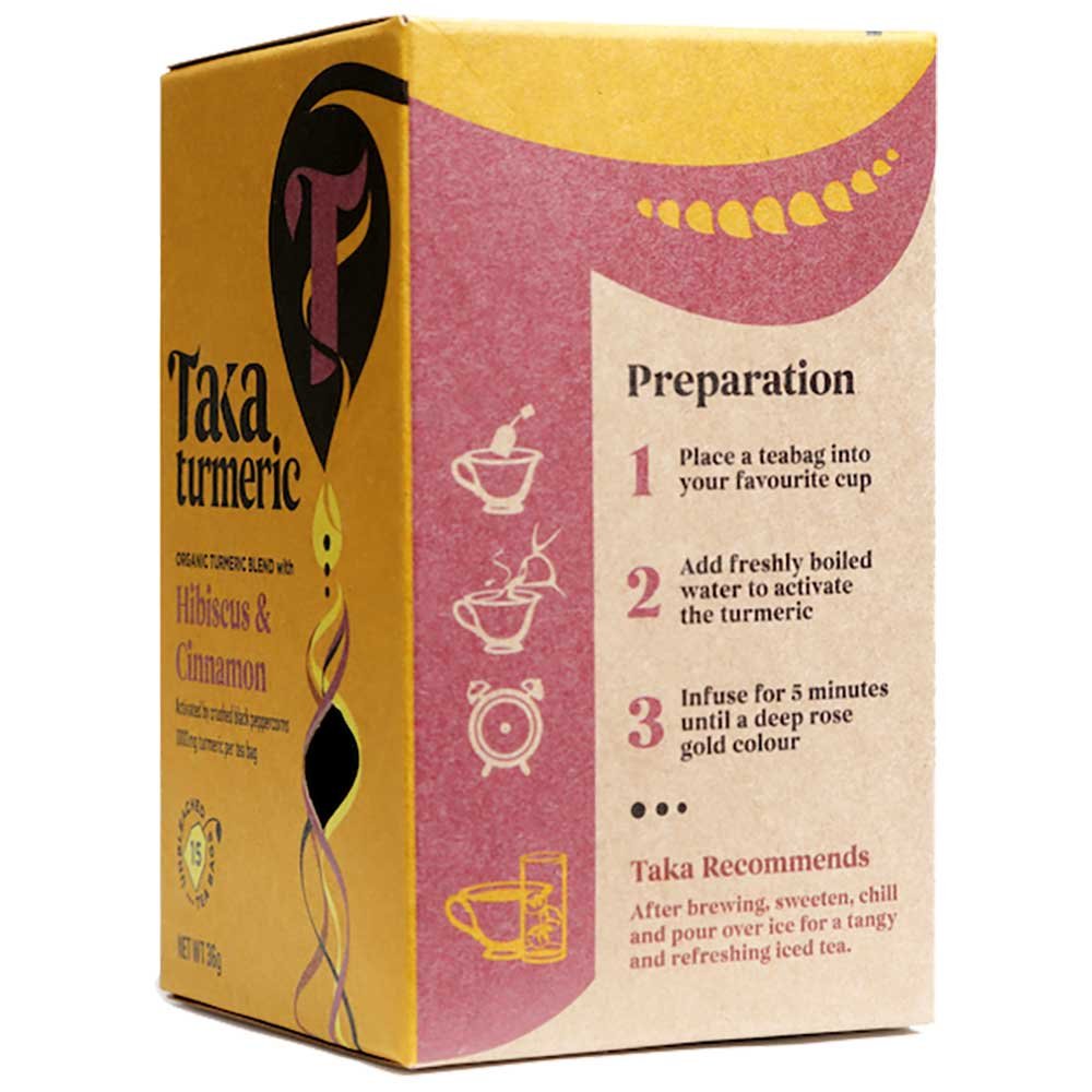 Organic Hibiscus Cinnamon Turmeric Tea Bags Taka Turmeric 15 Organic Hibiscus Cinnamon Turmeric Tea Bags Taka Turmeric 15