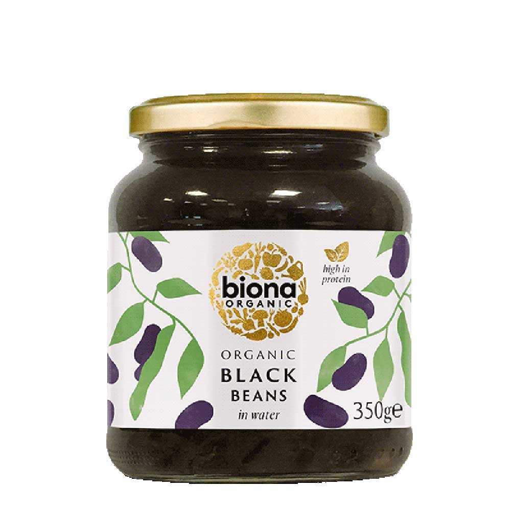 Organic Jar Black Beans Biona 350g