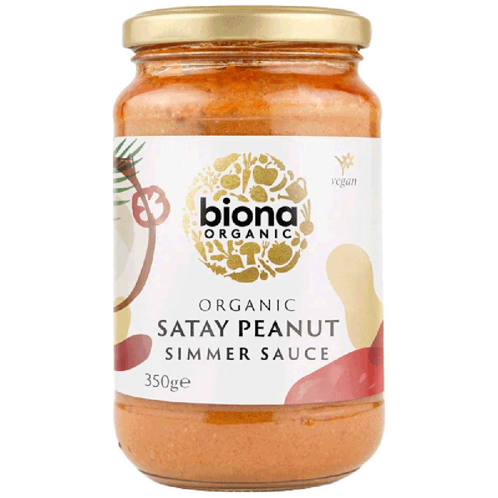 Organic Satay Spicy Peanut Simmer Sauce Biona 350g