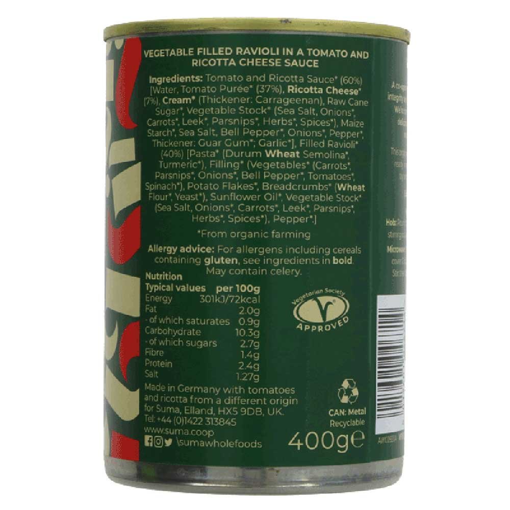 Organic Ravioli with Tomato & Ricotta Suma 400g