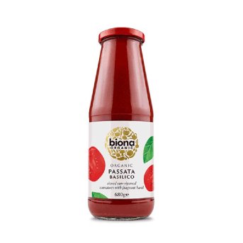 Organic Passata with Basil Biona 680g