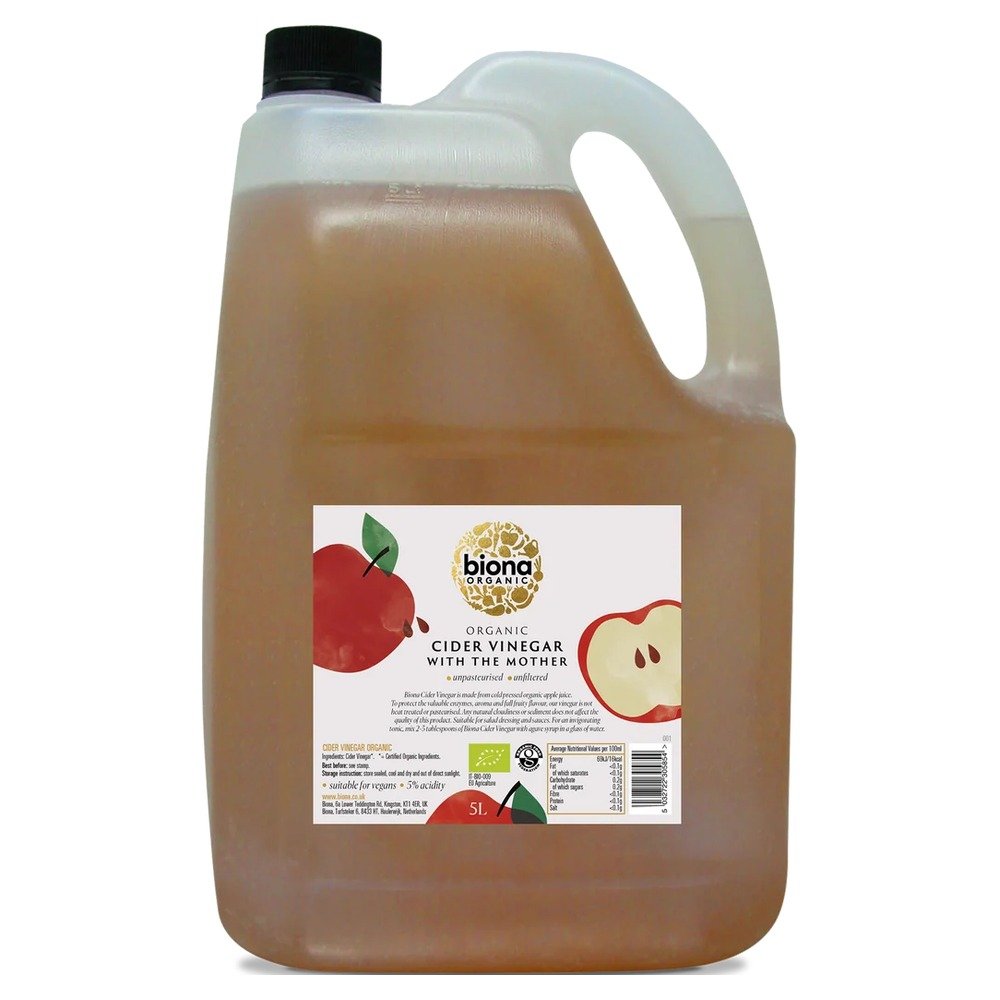 Organic Cider Vinegar - raw + the mother Biona 1x5l Organic Cider Vinegar - raw + the mother Biona 1x5l