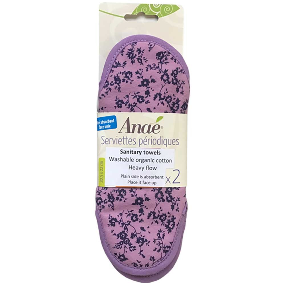Organic Heavy Flow Cotton Washable Sanitary Towels - Flower 