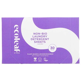 Laundry Detergent Sheets - non-bio - lavender Ecoleaf 10x30sheet