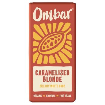 Organic Blonde caramelised white choco bar Ombar 10x70g Organic Blonde caramelised white choco bar Ombar 10x70g