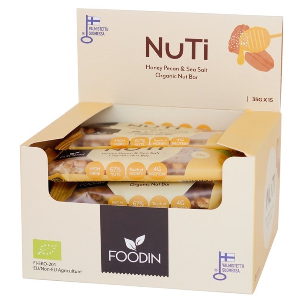 Organic NuTi Honey Pecan & Sea Salt Bar Foodin 15x35g Organic NuTi Honey Pecan & Sea Salt Bar Foodin 15x35g