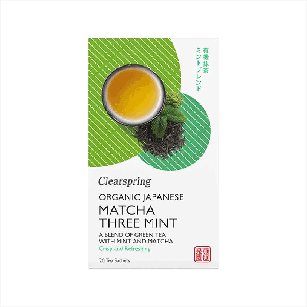 Organic Matcha Three Mint Green Tea Bags Clearspring 20bgs Organic Matcha Three Mint Green Tea Bags Clearspring 20bgs