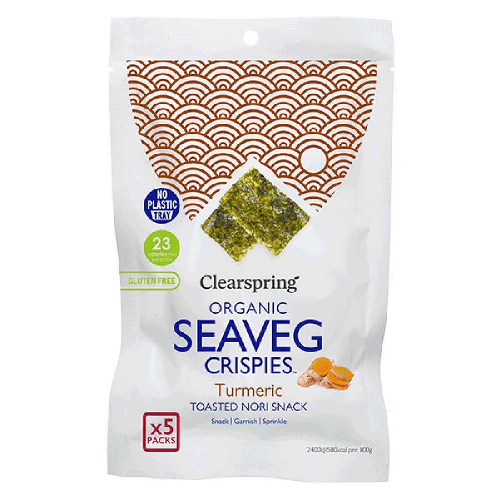 Organic Multipack Turmeric Seaveg Crispies Clearspring 5x4g