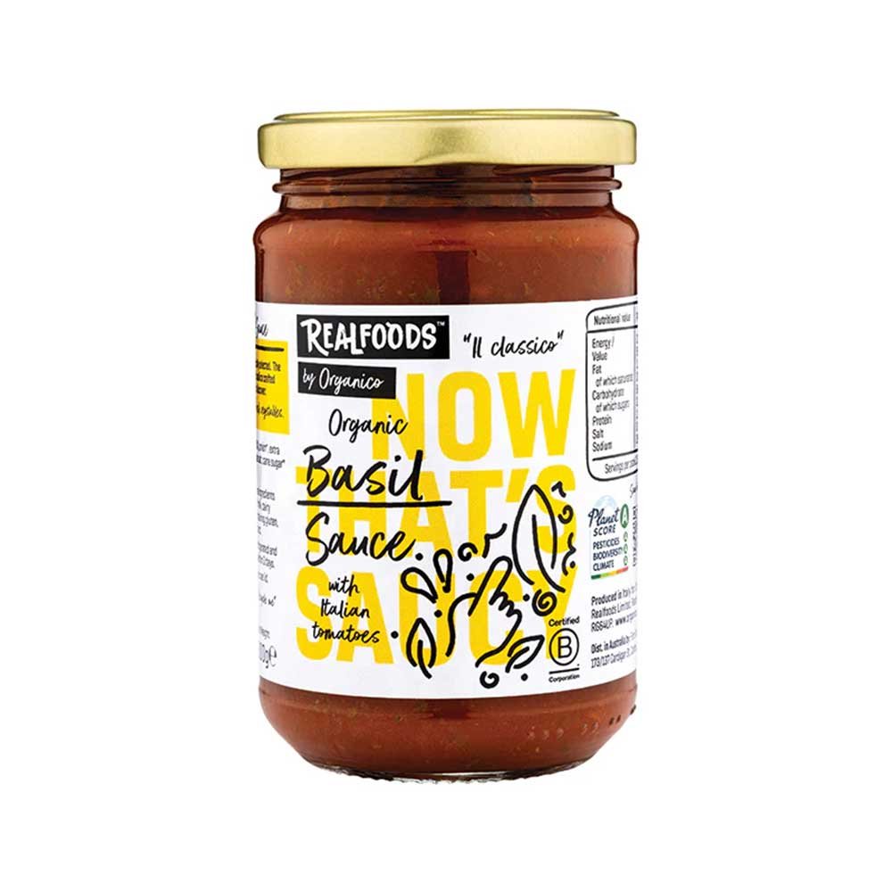 Organic Tomato & Basil Pasta Sauce Realfoods by Organico 300