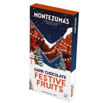 Dark Chocolate Festive Fruits Bar Montezuma 12x300g Dark Chocolate Festive Fruits Bar Montezuma 12x300g