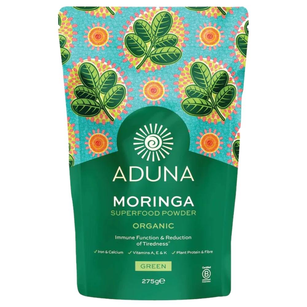 Organic Moringa Green Superleaf Powder - pouch - single Aduna 1x275g Organic Moringa Green Superleaf Powder - pouch - single Aduna 1x275g