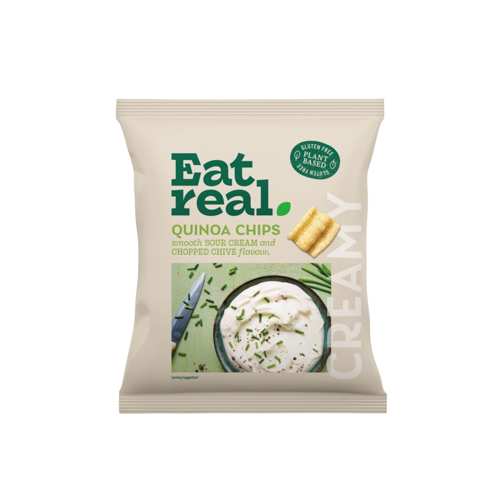 Sour Cream & Chives Quinoa Chips - small Eat Real 40g