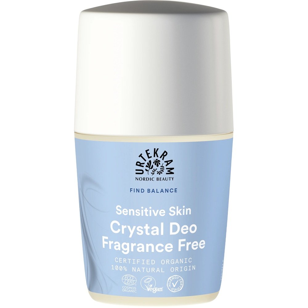 Organic Crystal Deodorant - Sensitive Skin - Fragrance Free - roll-on Urtekram 6x50ml