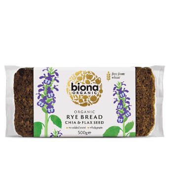Organic Rye Chia & Flax Bread Biona 500g Organic Rye Chia & Flax Bread Biona 500g