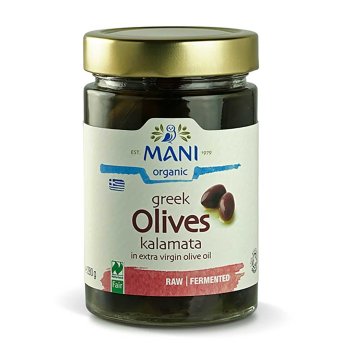 Organic Kalamata Olives in e.v. Olive oil Mani 280g Organic Kalamata Olives in e.v. Olive oil Mani 280g
