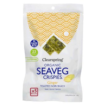 Organic Multipack Ginger Seaveg Crispies Clearspring 6x5x4g Organic Multipack Ginger Seaveg Crispies Clearspring 6x5x4g