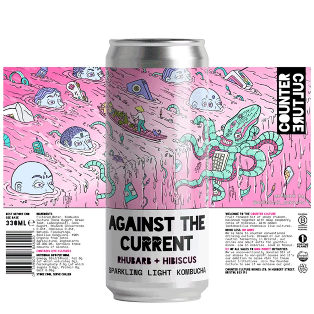 Organic Against the Current - Rhubarb + Hibiscus