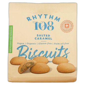 Organic Salted Caramel Biscuit Share Bag Rhythm 108 8x135g Organic Salted Caramel Biscuit Share Bag Rhythm 108 8x135g