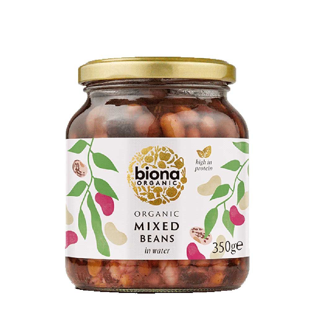 Organic Jar Mixed Beans Biona 350g