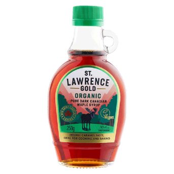 Organic Maple Syrup - dark grade A - glass St Lawrence Gold Organic Maple Syrup - dark grade A - glass St Lawrence Gold