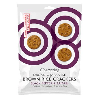 Organic Brown Rice Crackers Black Pepper & Tamari Clearsprin