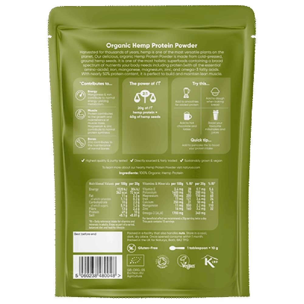 Organic Hemp Protein Powder Naturya 300g Organic Hemp Protein Powder Naturya 300g