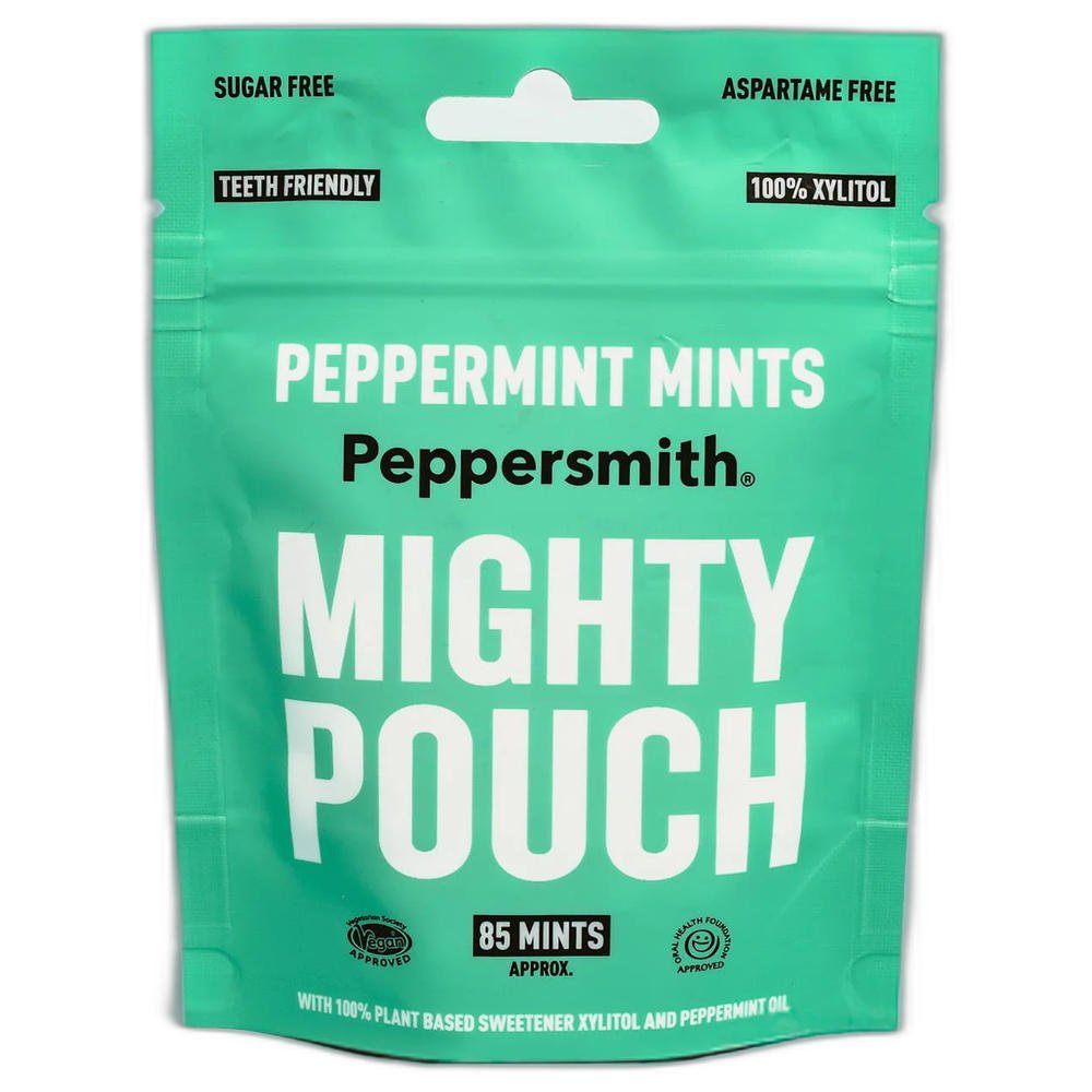 Pouch Peppermint Dental Mints - 85 mints Peppersmith 12x50g Pouch Peppermint Dental Mints - 85 mints Peppersmith 12x50g
