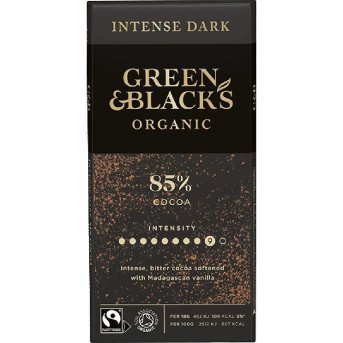 Organic 85% Dark Chocolate Bar Green & Black 90g