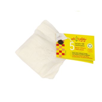 Organic Reusable Cotton Tea bag - 5 bags AH Table 10x5pack Organic Reusable Cotton Tea bag - 5 bags AH Table 10x5pack