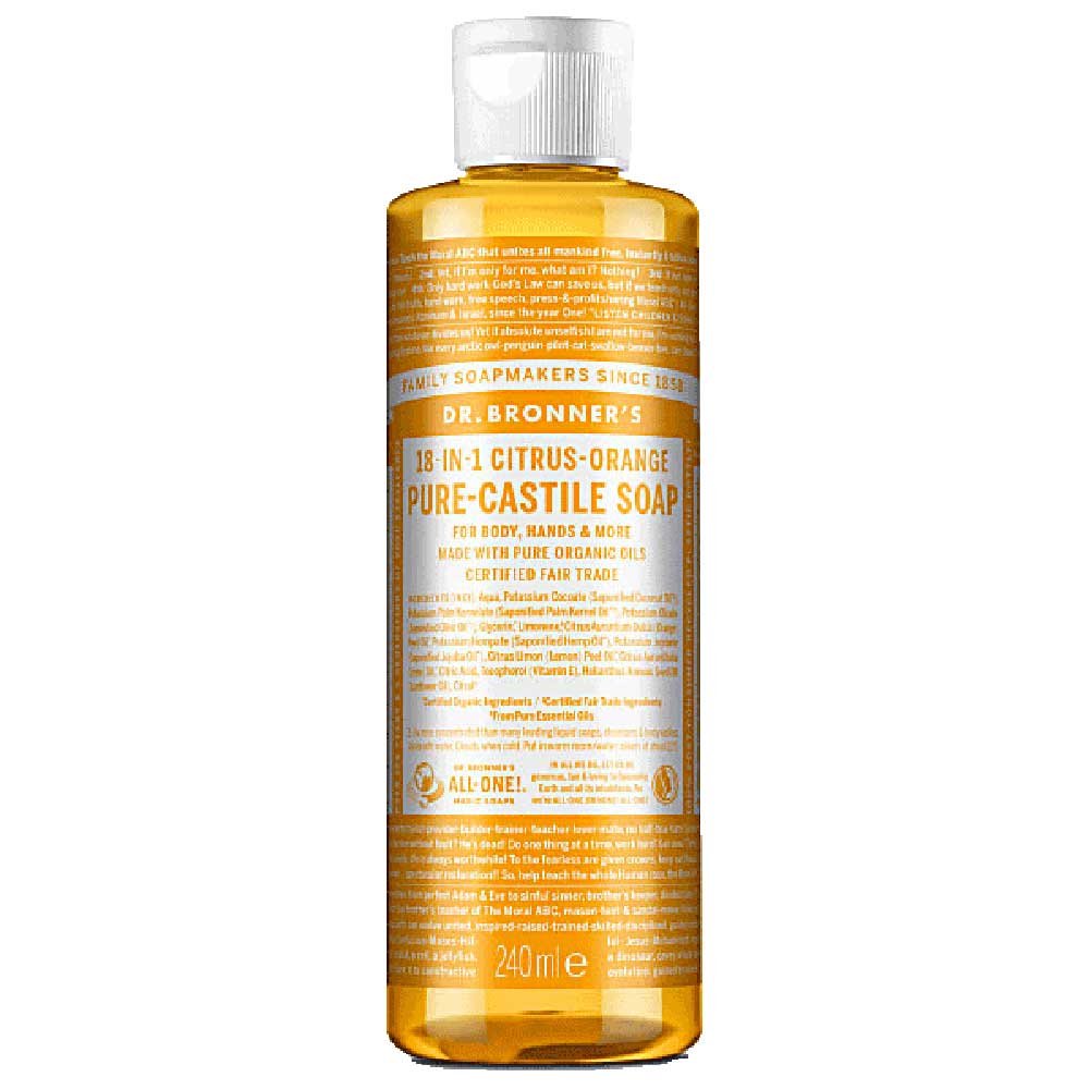 Organic Citrus-Orange Liquid Soap (1/4 case) Dr. Bronner 240 Organic Citrus-Orange Liquid Soap (1/4 case) Dr. Bronner 240